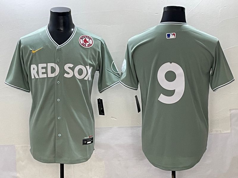 Men 2025 Boston Red Sox 9 No Name Light Green Joint Name Nike MLB Jersey style 10